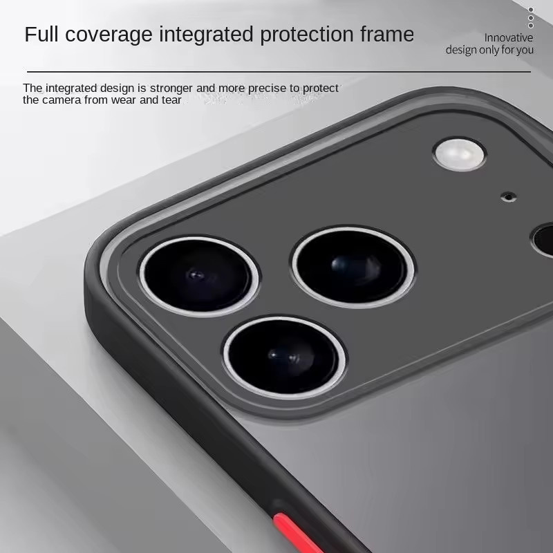 AEAJ Stoßfeste Silikon Handyhülle mit mattem Finish für iPhone 11 bis iPhone 16 Pro Max in Schwarz und Rot - Bild 2