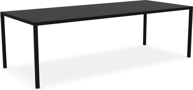 MDF Italia Tense Tisch in Schwarz mit Steinmineralien und Aluminiumprofilrahmen - Bild 1