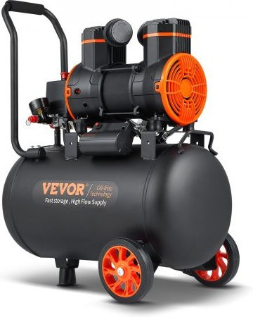 VEVOR Ölfreier Luftkompressor 35,5 l, 1,8 kW, Schwarz, max. 8 Bar Druck