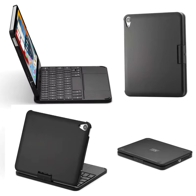 JONSNOW Hülle für iPad Mini 6 2021 und iPad Mini 2024 mit Bluetooth-Tastatur, RGB-Hintergrundbeleuchtung und 360 Grad drehbarem faltbarem Ständer in Schwarz oder Silber - Bild 3