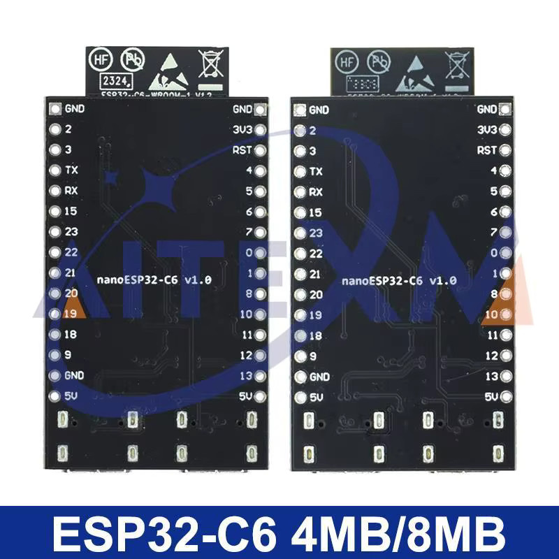 Espressif ESP32-C6 DevKit Kernplatine mit WiFi und Bluetooth für Arduino in Schwarz - Bild 2