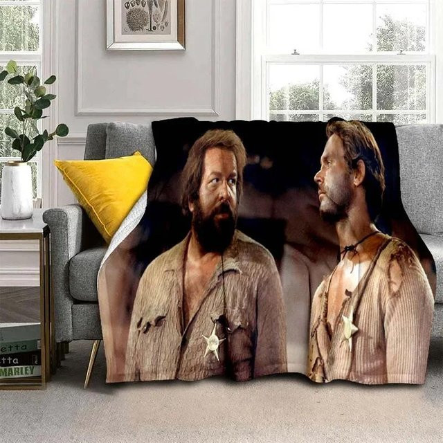Bud Spencer Terence Hill Kinder Wurfdecke aus Polyester, Multicolour, B x H: 75 x 100 cm - Bild 1
