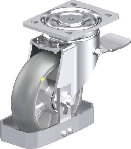Blickle Stahlblech-Lenkrolle LH-ALTH 160K-ST-AS-CO-FS in Silber/Grau mit 160 mm Rad-Durchmesser und 750 kg Tragfähigkeit - Bild 1
