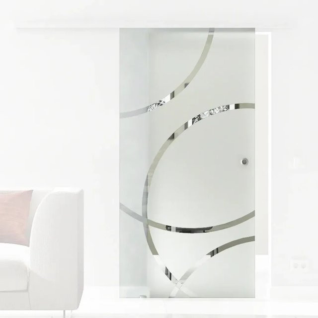 Levidor Glasschiebetür Dresden mit Griffmuschel, transparent, B: 90 cm, H: 205 cm - Bild 1