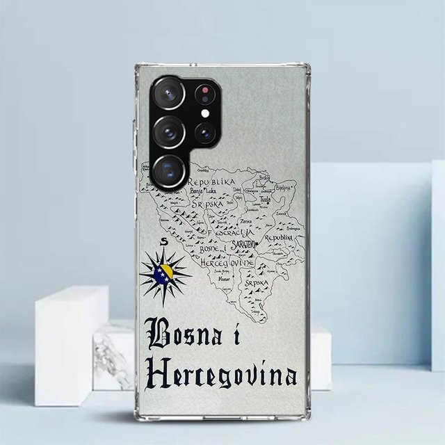 Handyhülle mit Bosnien und Herzegowina Flaggen-Design für Samsung Galaxy S24 S25 S26 Ultra S23 S22 S21 S20 FE Plus – Weiche TPU Rückseite, Multicolour - Bild 1