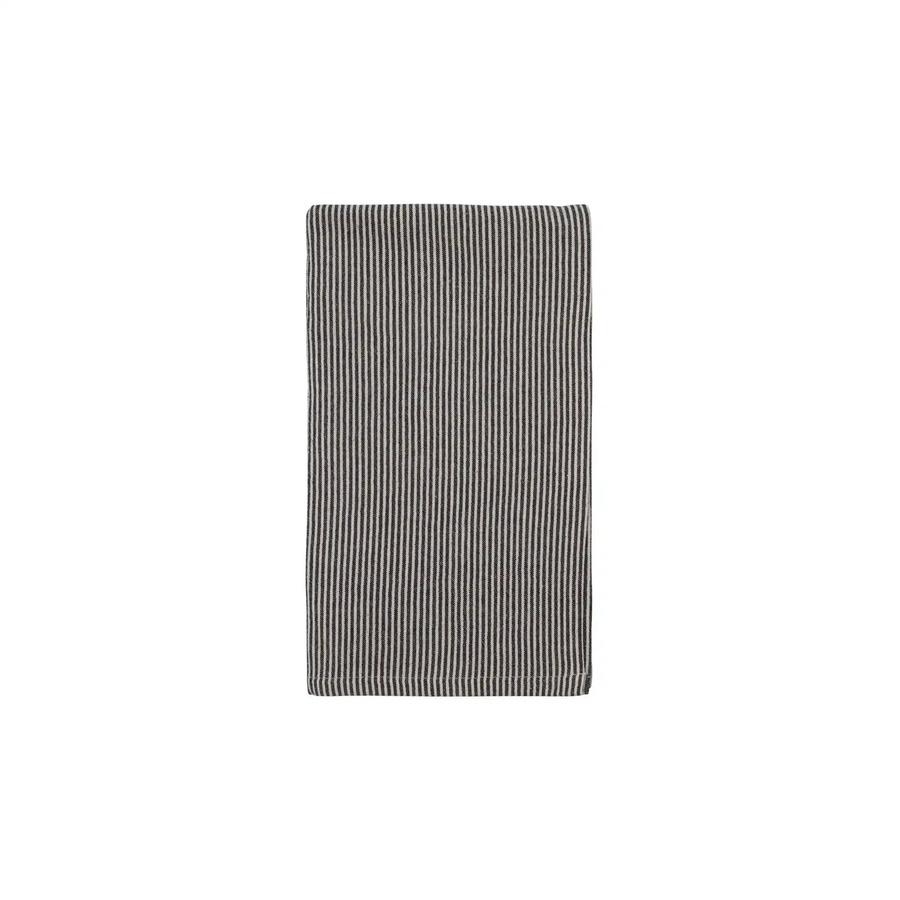 House Doctor Tischläufer Block schwarz gestreift aus Baumwolle und Leinen B/H: 40 x 140 cm - Bild 1
