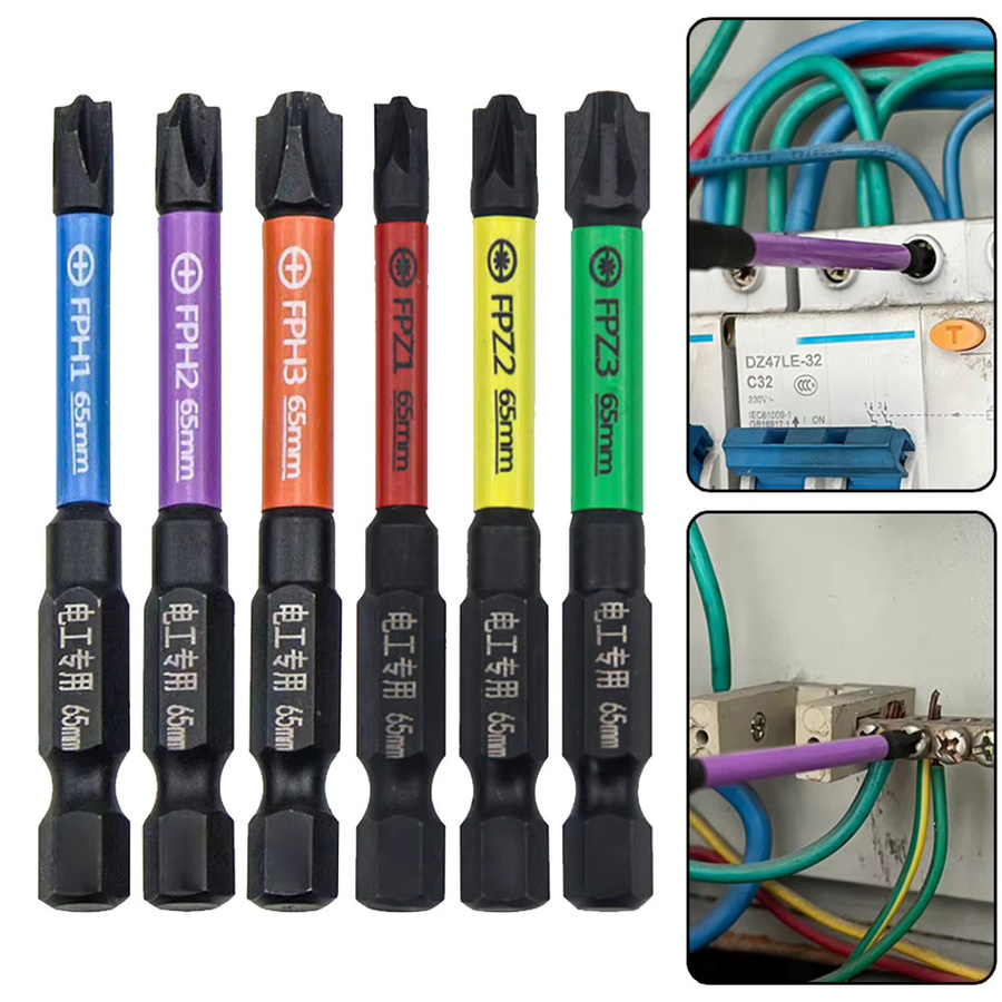 Vibratite 6er-Set magnetische Spezial-Schlitzschraubendreher 65 mm für Elektriker, Multicolour - Bild 2