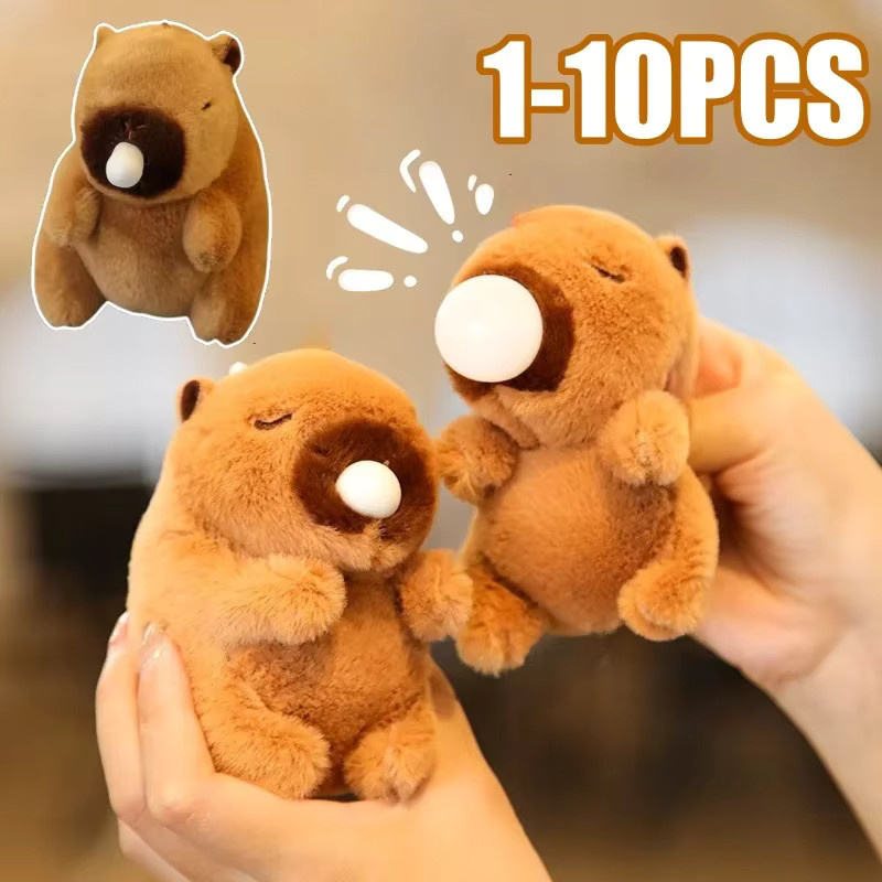 Capybara Plüsch Schlüsselbund, Braun, Plüsch / Textil - Bild 2