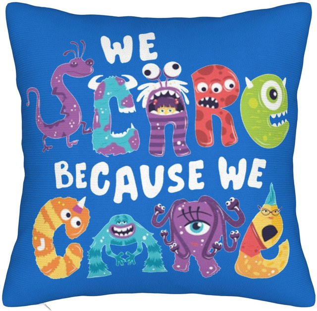 Potdemiel Quadratische Kissenhülle Mike Wazowski Monster AG, Blau, B/B: 40 x 40 cm - Bild 1