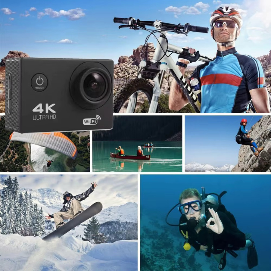 DIXSG Ultra HD 4K Action Kamera mit 2,4-Zoll-Bildschirm, WiFi und Fernbedienung, wasserdicht für Sport und Unterwasseraufnahmen - Bild 6