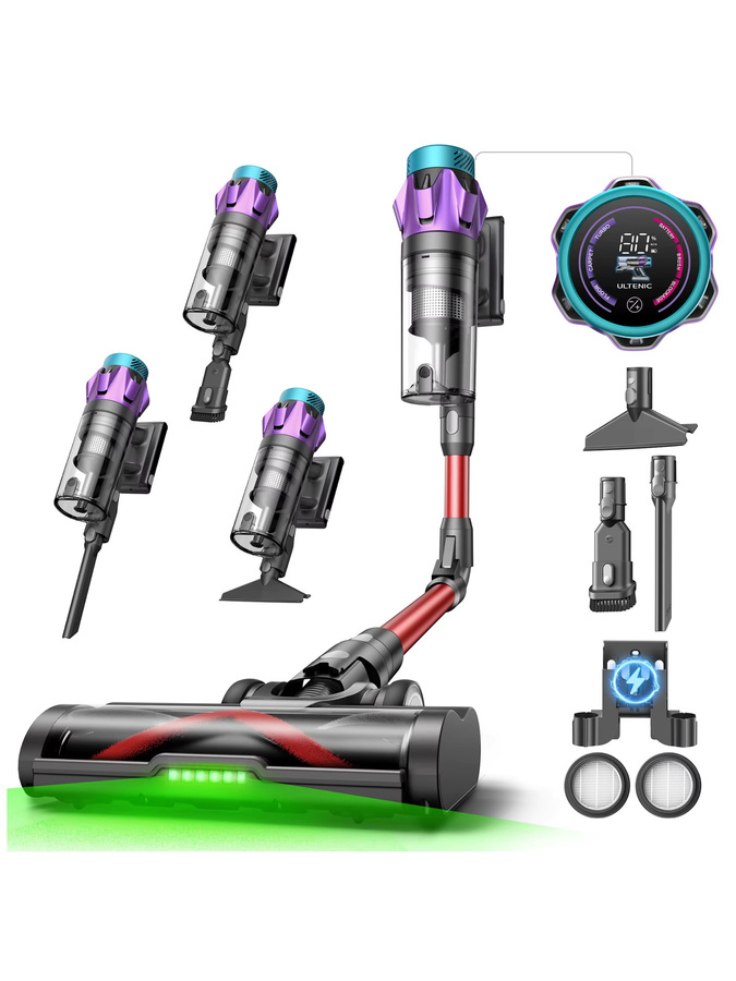 Ultenic U18 Pro Akku-Stielstaubsauger mit 600W und 55Kpa Saugkraft, LED-Display, 80min Laufzeit und biegbarem Stab in Multicolour - Bild 7
