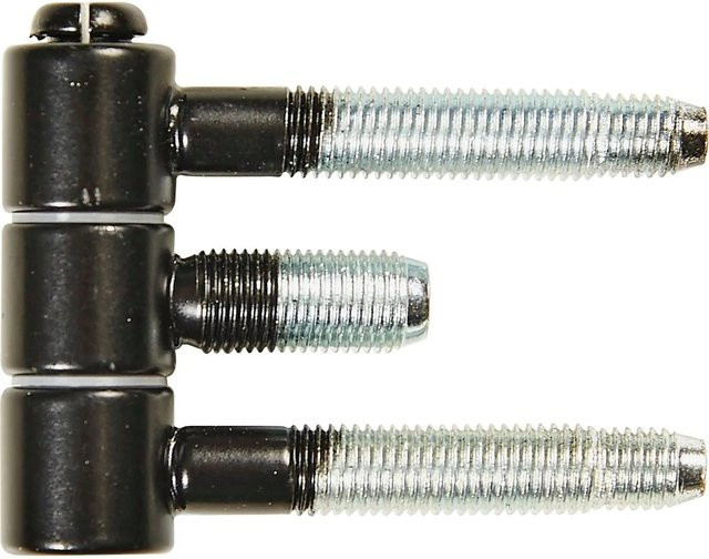 SFS Stahlzargenband 3-teiliges Einbohrband aus Stahl in Schwarz, Maße: 16 x 46,7 mm - Bild 1