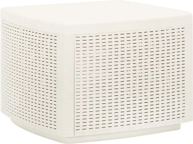 vidaXL Gartentisch in Weiß aus Kunststoff mit Rattan-Optik, B/T/H: 53 x 53 x 40 cm - Bild 1