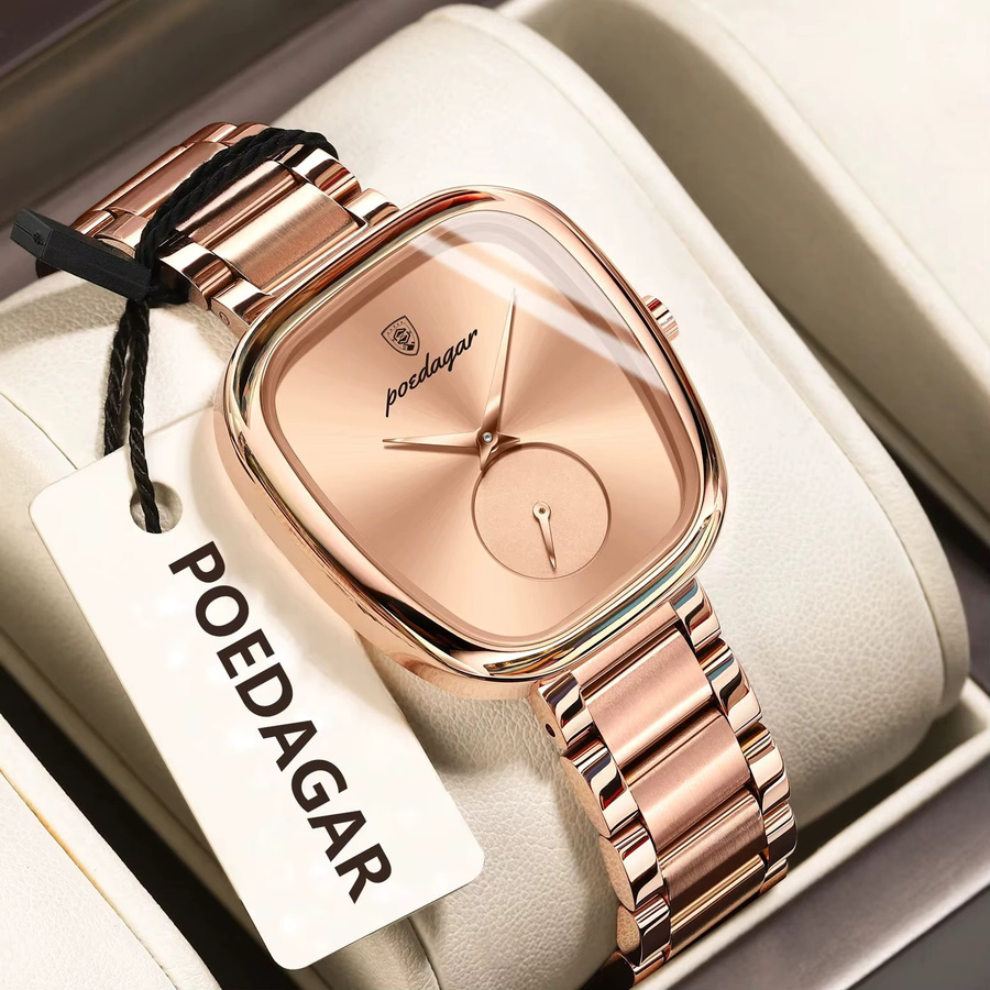 POEDAGAR Armbanduhr, Quarz, Edelstahl, Silber, Damen - Bild 2