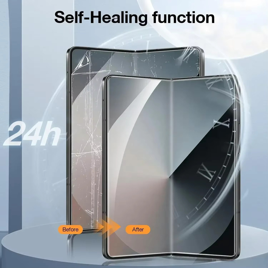 Soft TPU Hydrogel Schutzfolien-Set für Samsung Galaxy Z Fold 6 5 4 3 2 SE, Transparent, Full Body Schutz für Innen, Außen, Rückseite und Scharnier - Bild 3