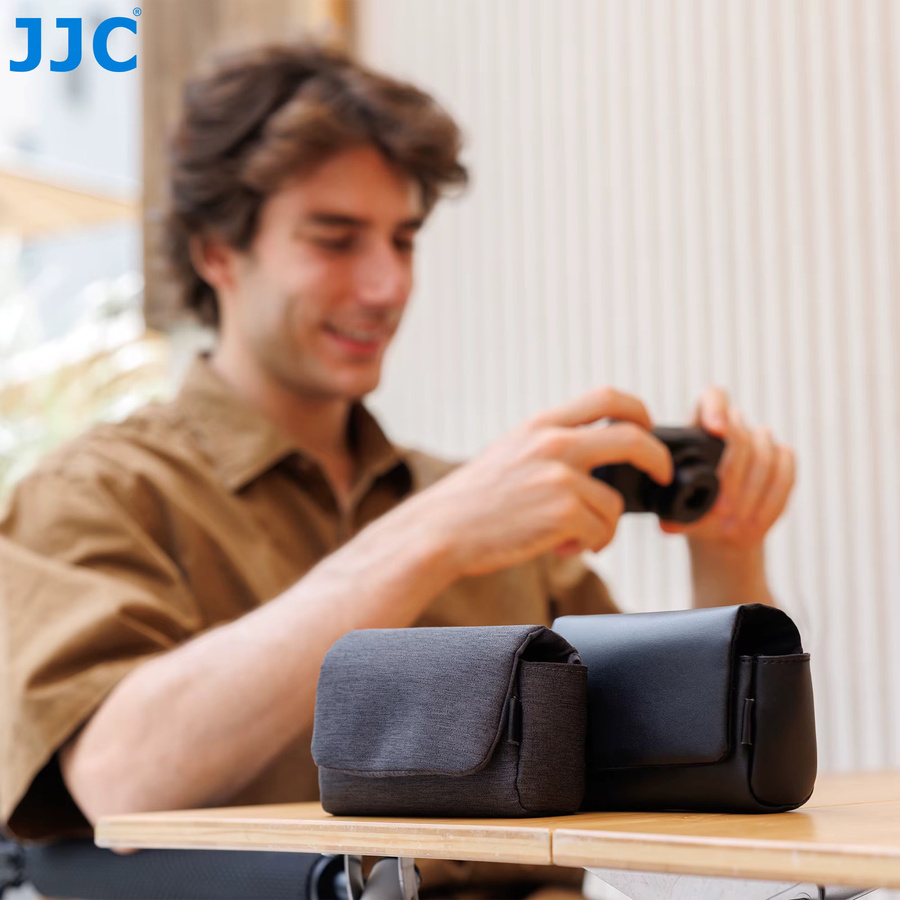 JJC Kleine Kameratasche für Kompaktkameras wie Ricoh GR IV HDF, GR IIIx und Sony RX100 Serie in Schwarz oder Grau - Bild 6