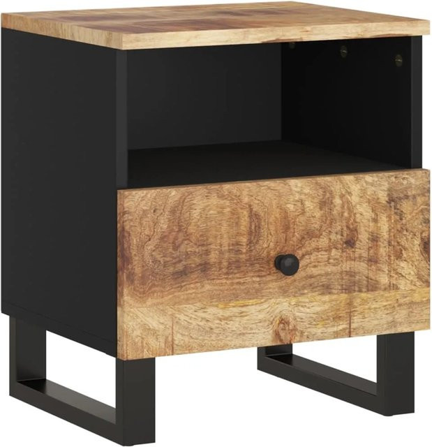 vidaXL Nachttisch aus Massivholz Mango und Holzwerkstoff in Braun im Industrial Style - Bild 1