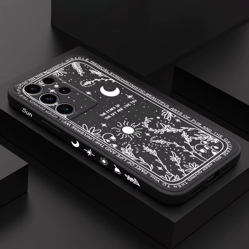 Mond Schneeflocke Handyhülle für Samsung Galaxy S25 FE S24 S23 S22 S21 S20 S10 S10E Ultra Plus FE Note 20 Ultra 10 Plus Cover in Grün - Bild 2