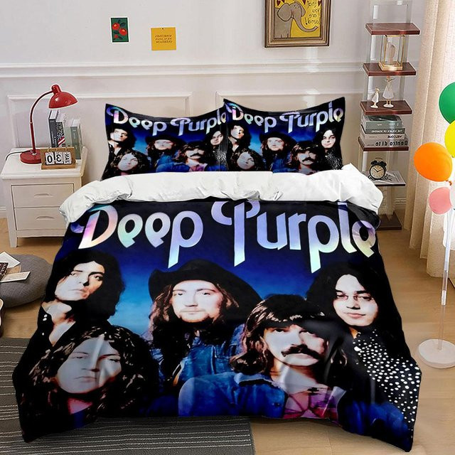 Haisilk Moon Bettwäsche Set Deep Purple Band Albumcover in Schwarz, B/H: 135 x 200 cm - Bild 1