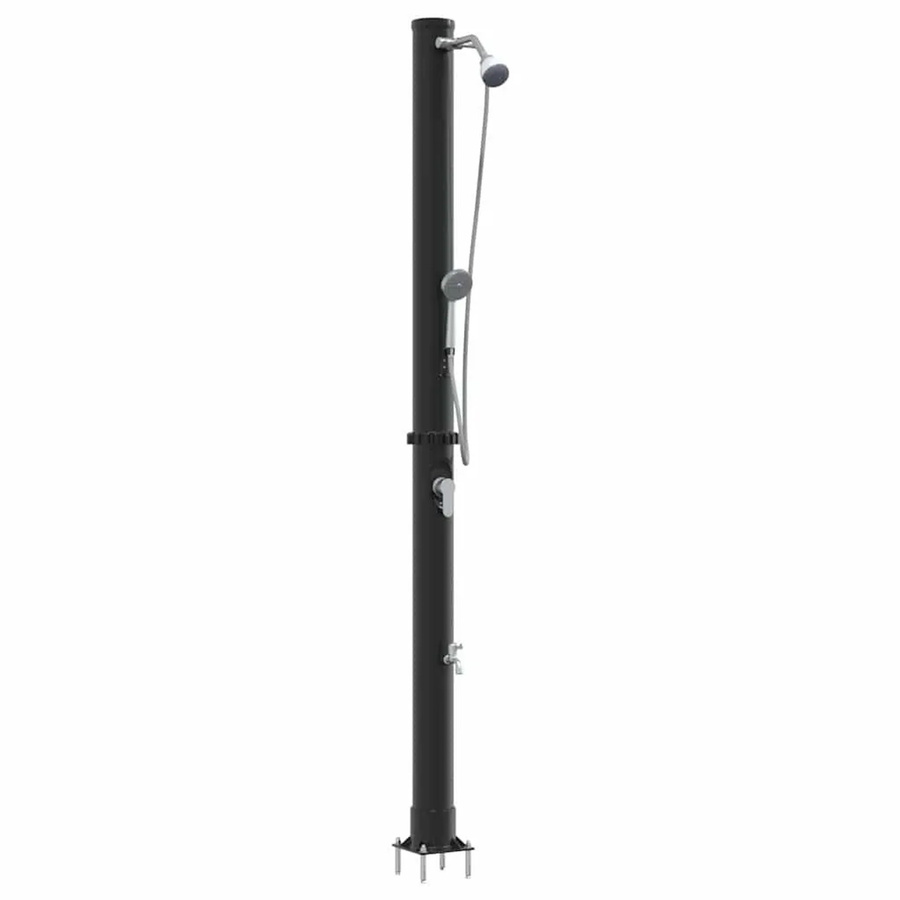 vidaXL Außen Solardusche Schwarz aus PVC und Aluminium, Höhe: 217 cm - Bild 2