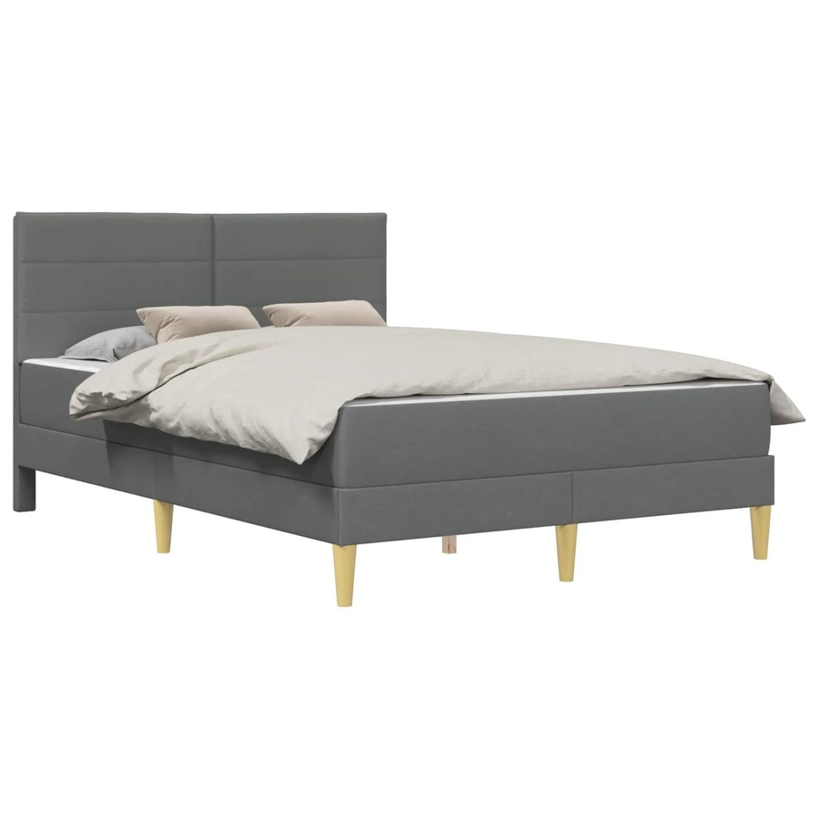 vidaXL Polsterbett in Grau mit Federkern und Holzrahmen, B/T/H: 160 x 200 x 164 cm - Bild 2