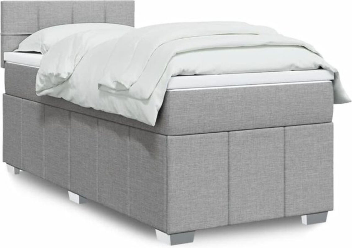 Vidaxl Boxspringbett mit Matratze aus Stoff in Grau, B/T: 100 x 200 cm - Bild 1