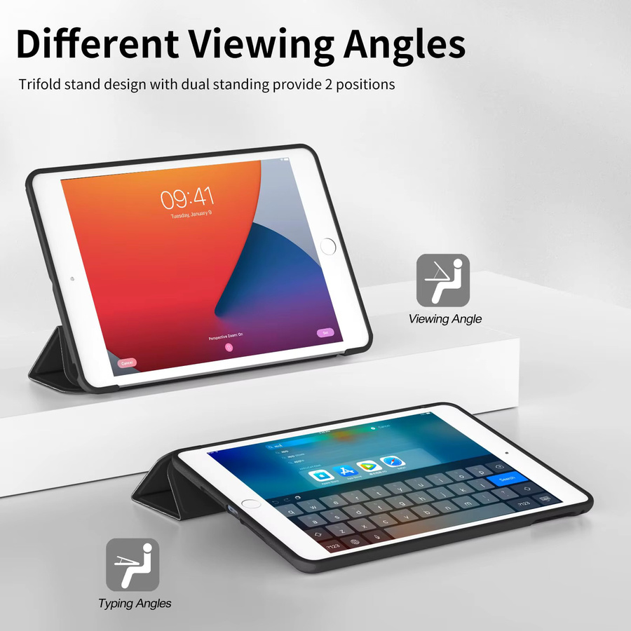 Leke-Leka Magnetisches Trifold Smart Cover für iPad mini 1 2 3 4 5 6 7 Generation in Schwarz - Bild 5