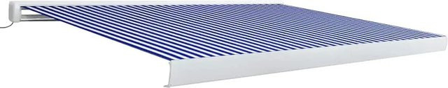 Furnicato Kassettenmarkise mit Motor aus Aluminium und Polyester, Blau und Weiß, B: 400 cm, Ausladung: 300 cm - Bild 1