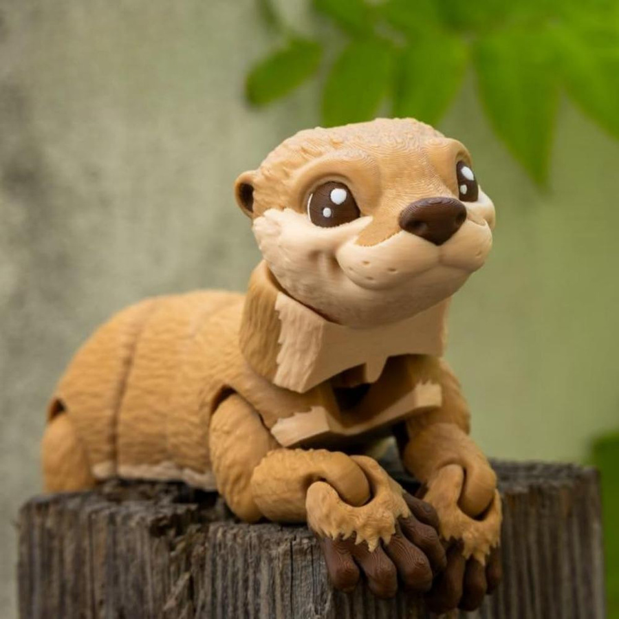 Fashnics Fischotter 3D-Tierstatue 3D-gedruckt bronze - Bild 1