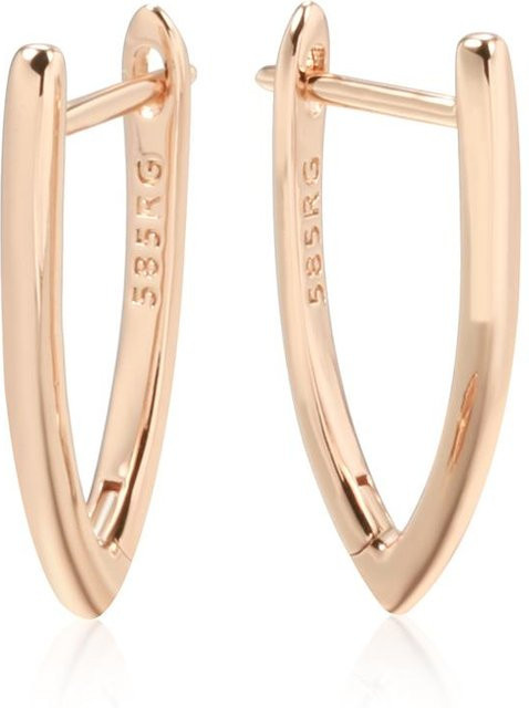 Ohrringe V-Form, Roségold, Zirkonia, Damen - Bild 1
