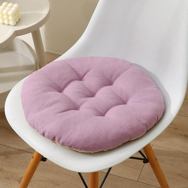 Rundes Sitzkissen aus Polyester in Pink, rutschfest und waschbar, B/T: 30 x 30 cm - Bild 1