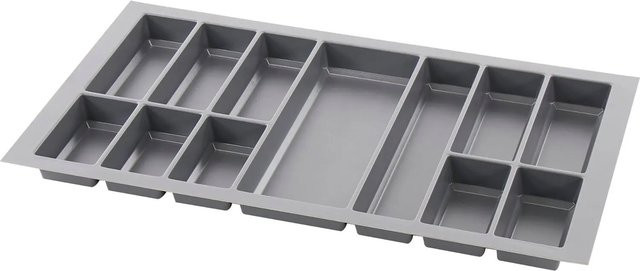 Agoform Besteckeinsatz Classico aus Kunststoff in Schiefergrau, B/T/H: 49,0 x 84,0 x 5,05 cm, kürzbar mit Trennern - Bild 1