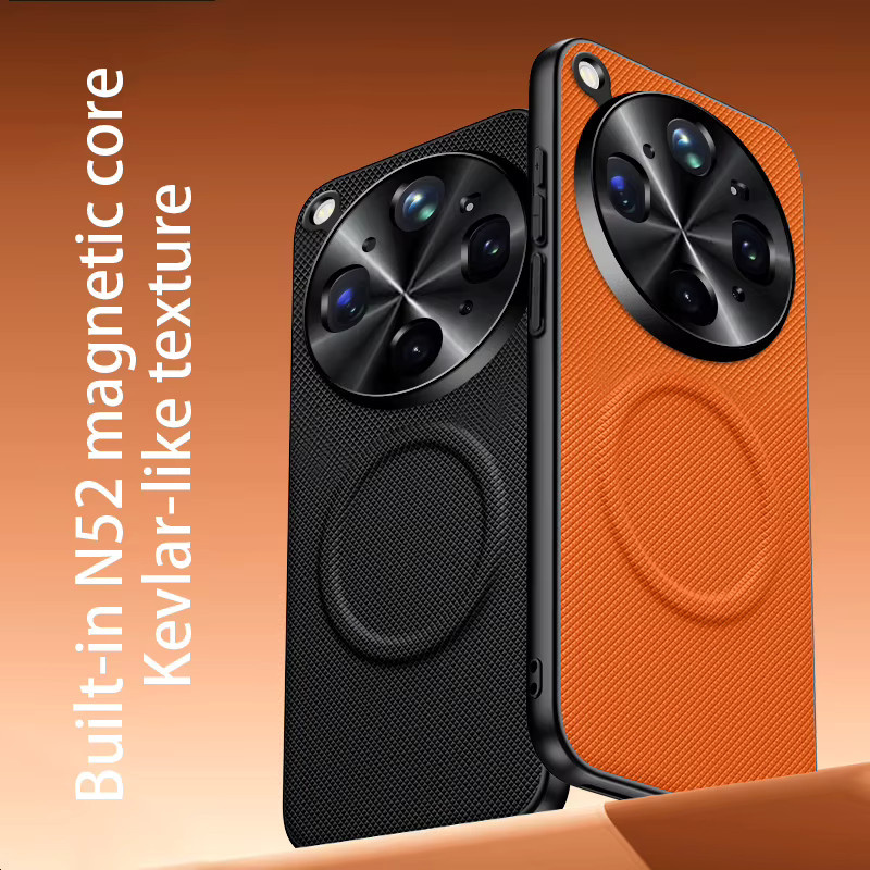 MagSafe Magnetische Schutzhülle mit Kevlar-Textur für OPPO Find X9 Ultra X9s X9Pro X8 Pro X8 in Orange, Kratzfeste Hülle mit Objektivschutz - Bild 3