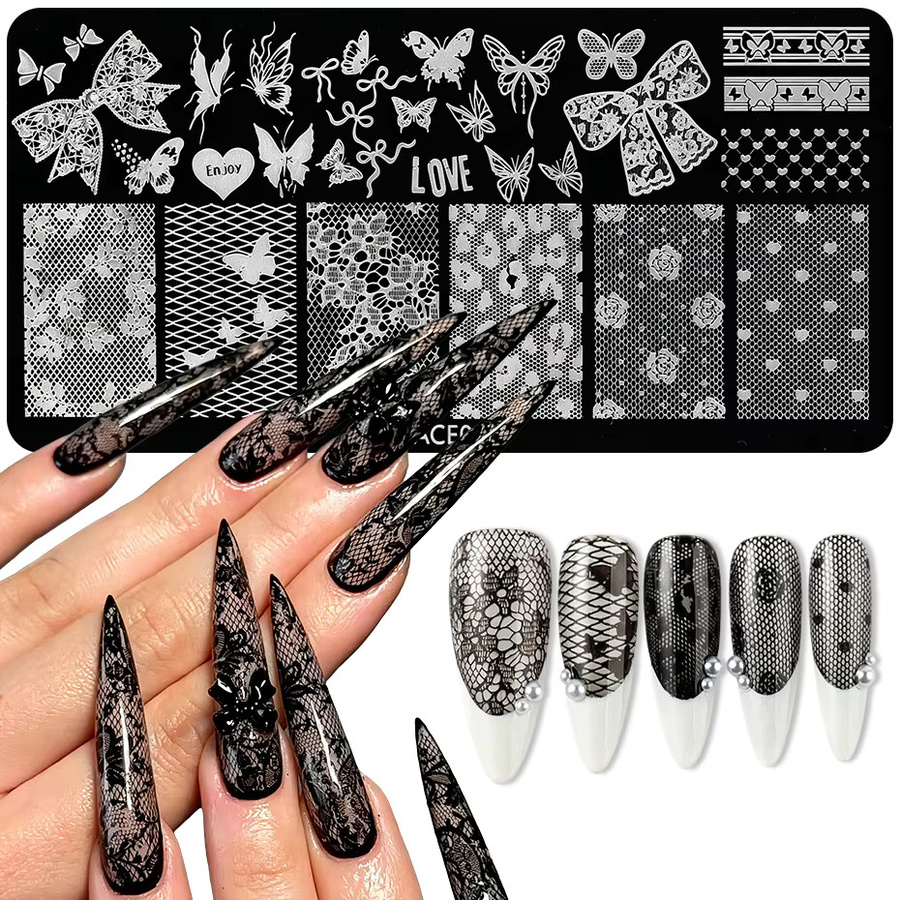 Full Beauty Nagelstempelplatte aus Edelstahl, Nagelkunst-Schablone - Bild 3