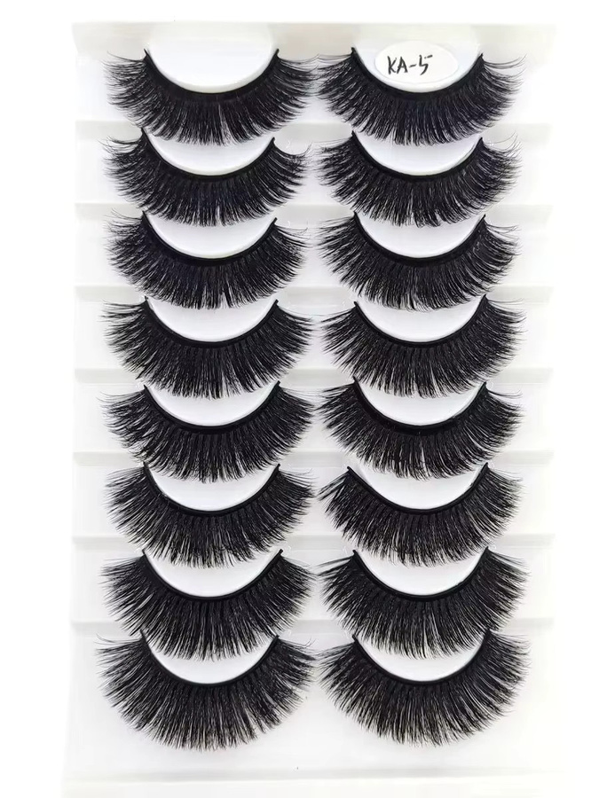 AMSDCN 3D-Künstlicher Wimpern, 8 Paar, Black, Unisex - Bild 6