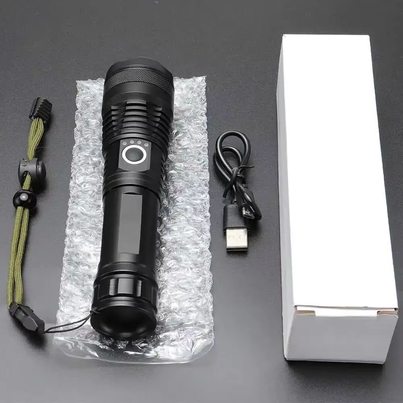 Heinast XHP50 LED Taschenlampe, wiederaufladbare taktische USB-Taschenlampe in Schwarz - Bild 6