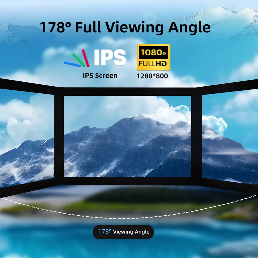 iPistBit 8 Zoll tragbarer HDMI-Monitor mit kapazitivem IPS-Touchscreen in Schwarz, Auflösung 1280 x 800, passend für Raspberry Pi 5/4/3/2/Zero/B - Bild 3