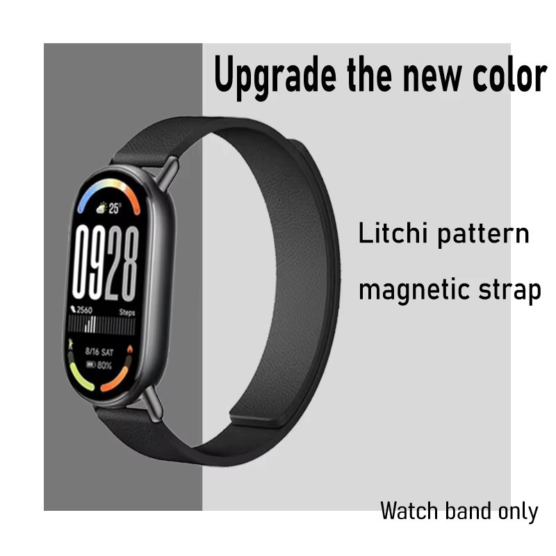 Xiaomi Uhrenarmband Silikon, magnetisch, Schwarz, Mi Band 10 9 8 - Bild 2