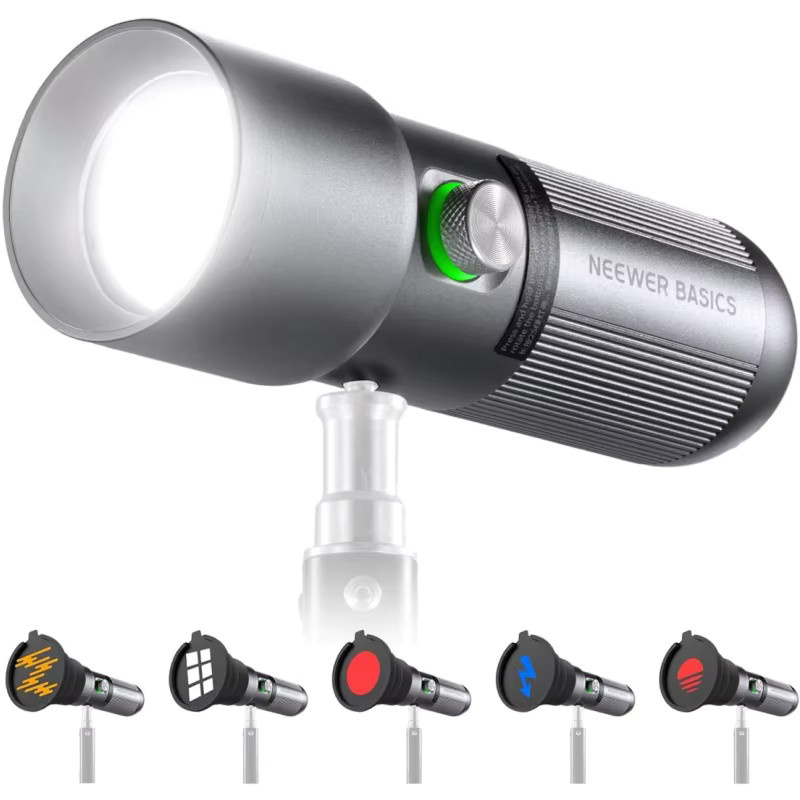 NEEWER Basics RGB Tragbarer LED-Videospot mit 20 GOBO-Filtern, 7500mAh Akku und CRI95+, Schwarz/Multicolor - Bild 4