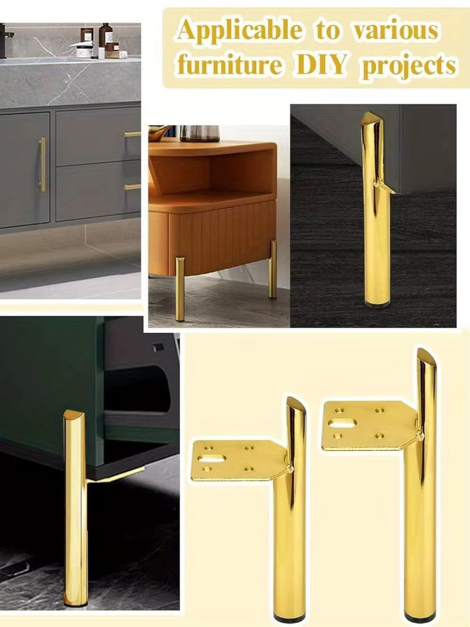 4-teiliges HACTIVOL Möbelbein-Set aus Metall in Gold, glänzend - Bild 4