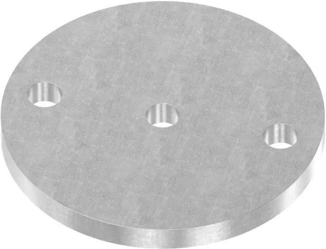 FeNau Ankerplatte aus Stahl in Silber, Durchmesser: 120 mm, Dicke: 10 mm, mit 2 Bohrungen Ø 13 mm und Mittelloch Ø 12,5 mm - Bild 1