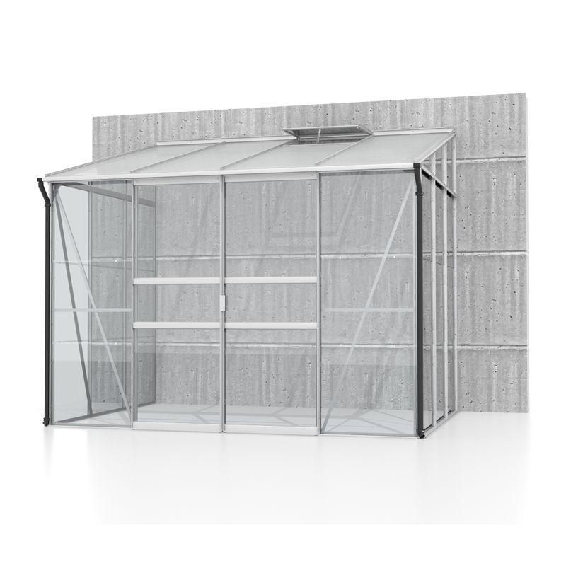 Vitavia Anlehn-Gewächshaus Ida 5200 aus Aluminium Eloxiert in Silber mit Polycarbonat-Verglasung und Pultdach, B/T/H: 262,1 x 220,8 x 201,4 cm - Bild 2