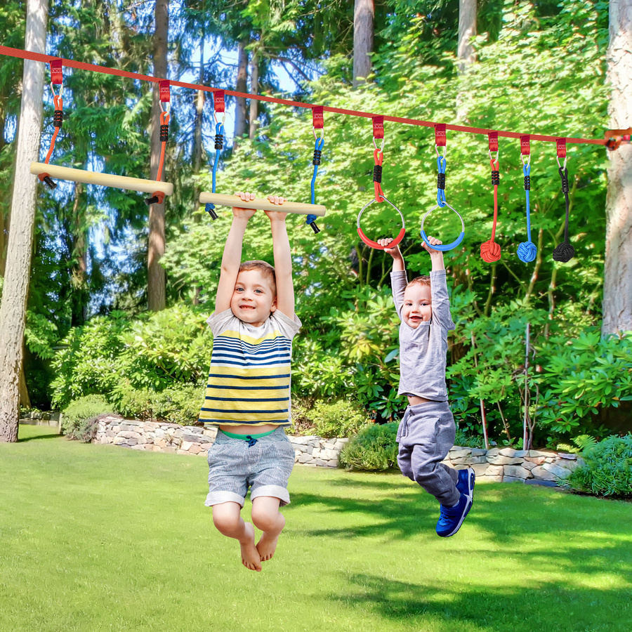 Outsunny Ninja Slackline Set, Outdoor Spielzeug, ab 3 Jahre - Bild 2