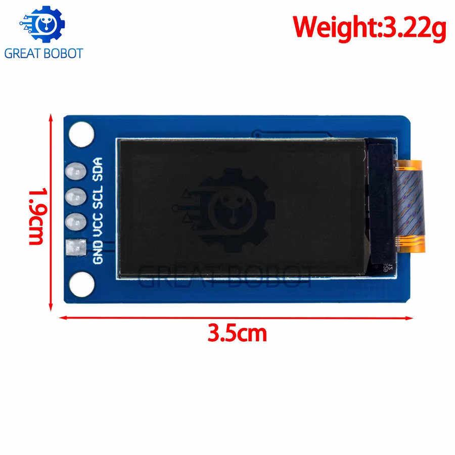 Baishundianzi OLED-Display 0,96 Zoll mit hochkontrastem LCD-Modul, Auflösung 64 x 128, SSD1107-Treiber, vertikaler Bildschirm, Farbe Blau, passend für Arduino - Bild 2