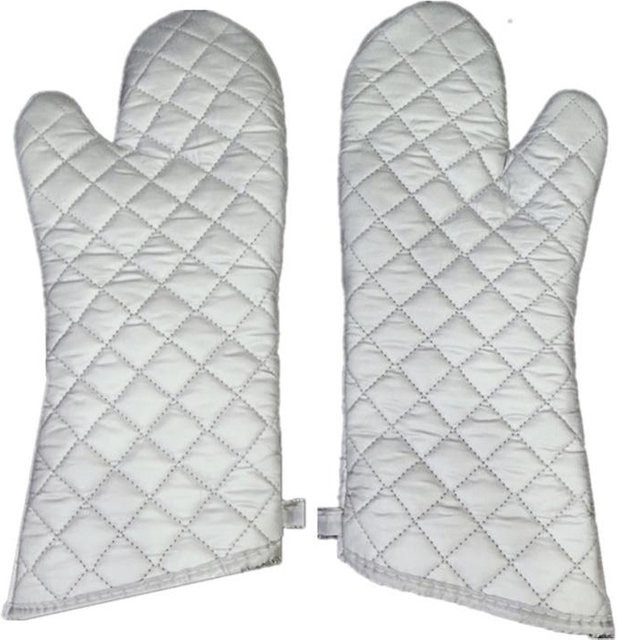 Hitzebeständige Ofenhandschuhe von Household supplies MH in Silber, rutschfestes Paar Küchenhandschuhe zum Verbrühungsschutz - Bild 1