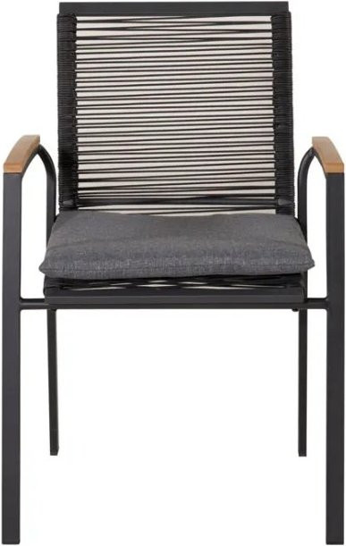 ebuy24 Dallas Gartenstuhl aus Metall und Stoff, stapelbar, Schwarz Matt, B/T/H: 45 x 62 x 120 cm - Bild 1