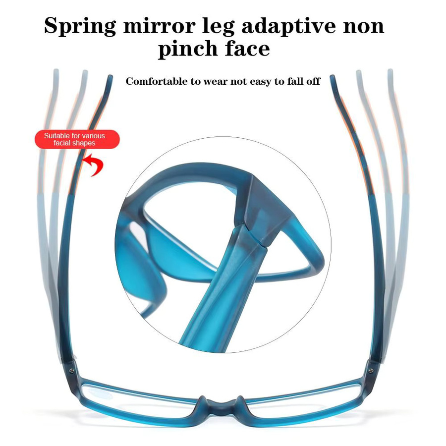 Lesebrille Unisex, Vollrand, rechteckig, blau, Kunststoff - Bild 2