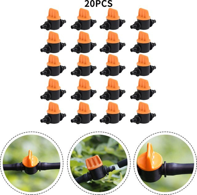20er Set Mini-Ventile für Gartenbewässerung und Tropfsysteme zur Durchflusssteuerung für 4/7mm Schläuche - Bild 1