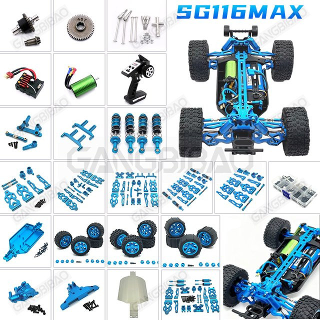 GANGBIBAO RC Auto 1:16, Blau, mit Metall-Ersatzteilen - Bild 1