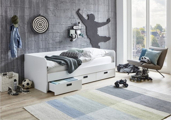Relita Funktionsbett Bianca ausziehbar, Farbe Weiß, B/T/H: 90 x 200 cm auf 180 x 200 cm